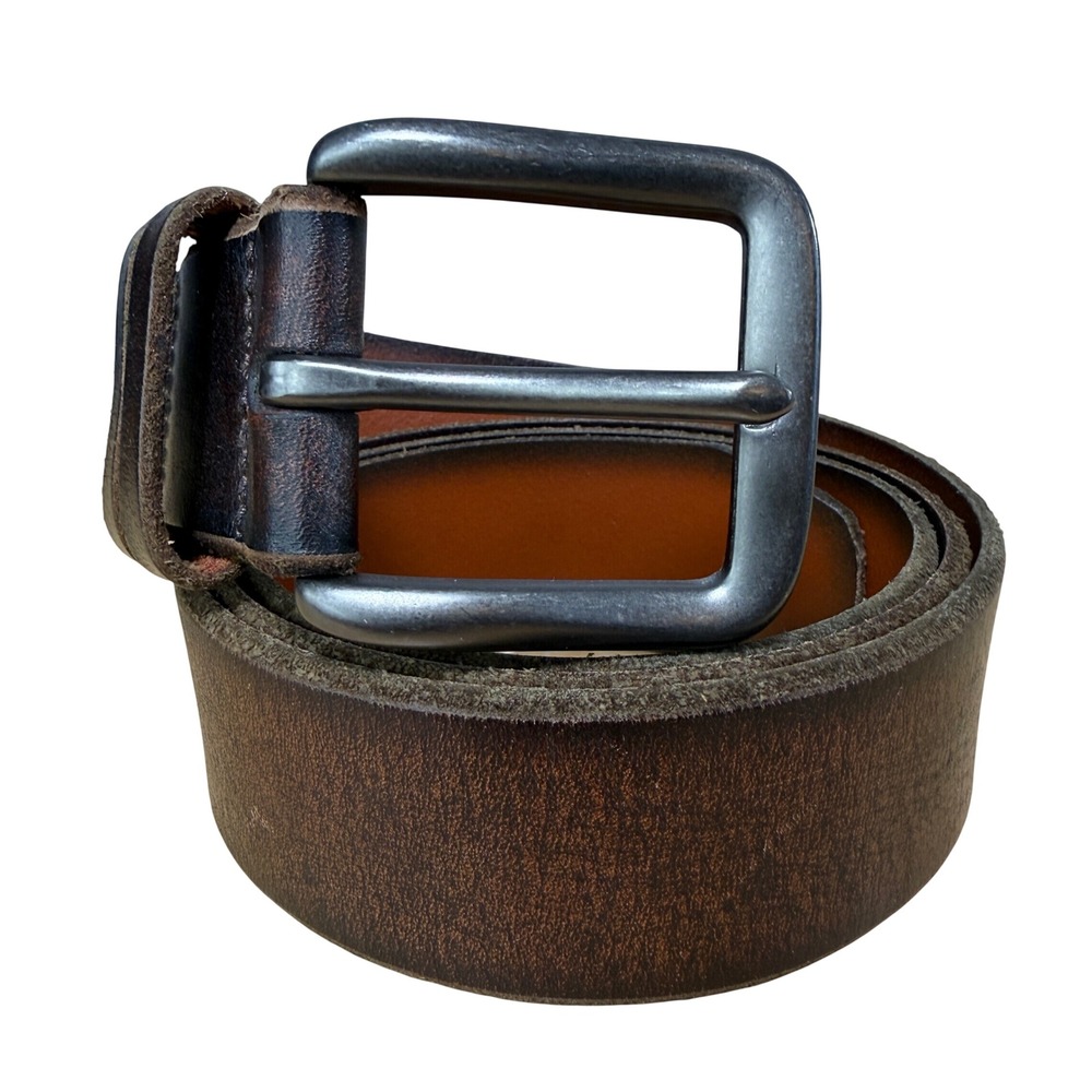 Fossil Leather Belt Mens 40 Brown Ombre Distressed MB1288 201 40 Gunmetal Buckle